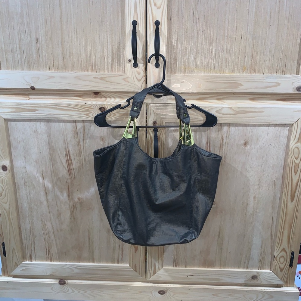 Braciano gold toned classy tote handbag purse